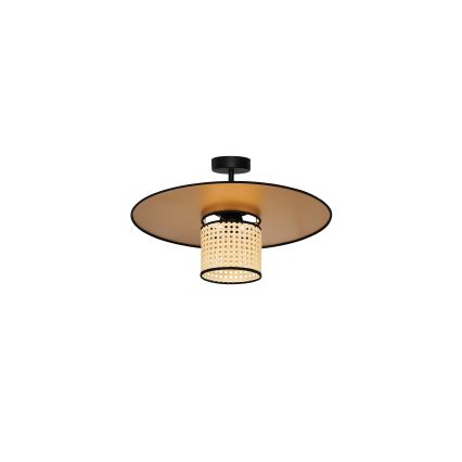 Duolla - Virsapmetuma lustra TOKYO RATTAN 1xE27/15W/230V d. 50 cm zelta/rotanga
