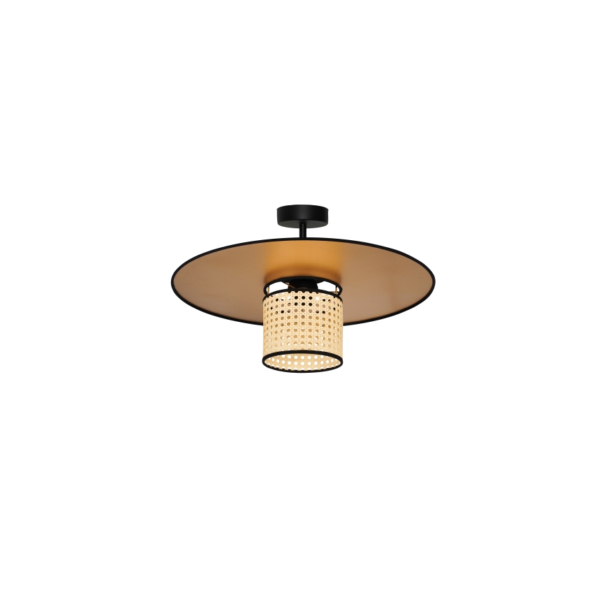 Duolla - Virsapmetuma lustra TOKYO RATTAN 1xE27/15W/230V d. 50 cm zelta/rotanga