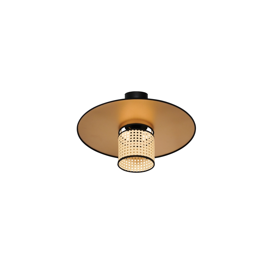 Duolla - Virsapmetuma lustra TOKYO RATTAN 1xE27/15W/230V d. 50 cm zelta/rotanga