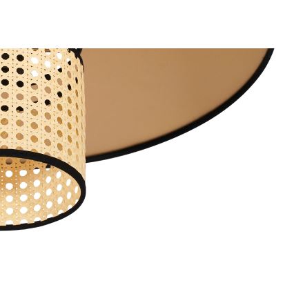 Duolla - Virsapmetuma lustra TOKYO RATTAN 1xE27/15W/230V d. 50 cm zelta/rotanga