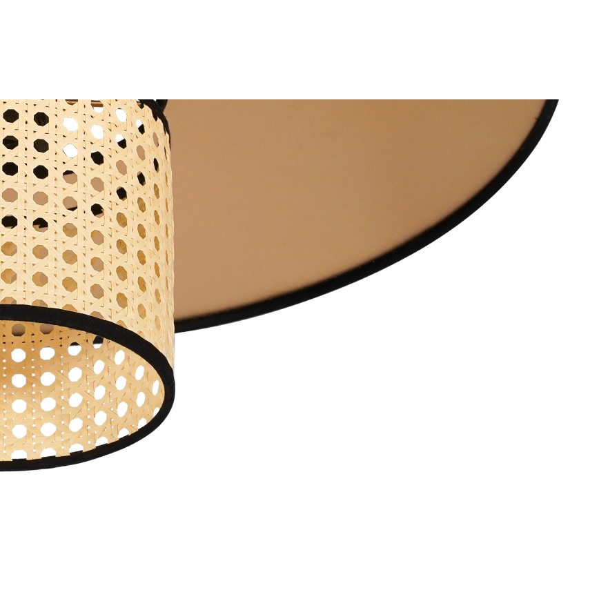 Duolla - Virsapmetuma lustra TOKYO RATTAN 1xE27/15W/230V d. 50 cm zelta/rotanga