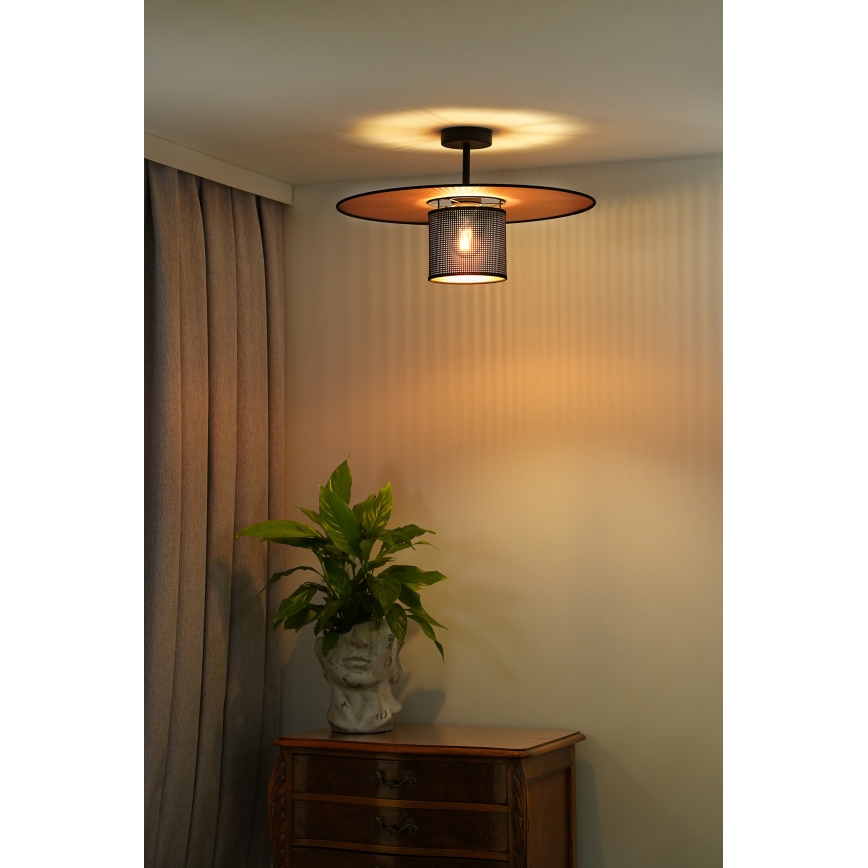 Duolla - Virsapmetuma lustra TOKYO SHINY 1xE27/15W/230V d. 50 cm melna/varš
