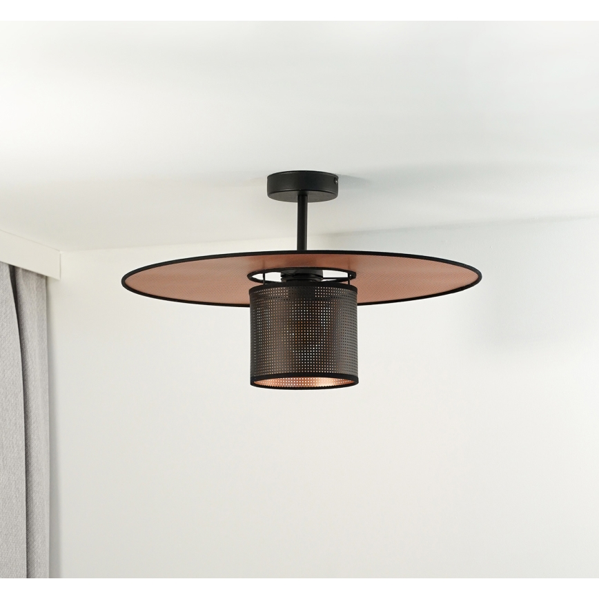 Duolla - Virsapmetuma lustra TOKYO SHINY 1xE27/15W/230V d. 50 cm melna/varš