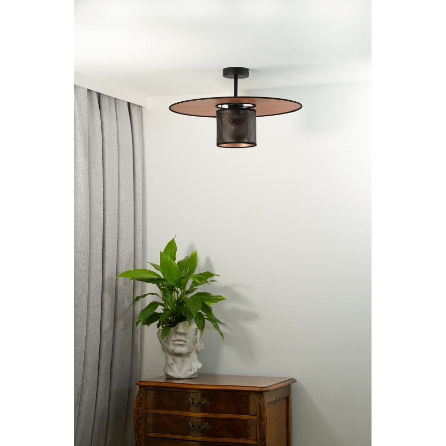 Duolla - Virsapmetuma lustra TOKYO SHINY 1xE27/15W/230V d. 50 cm melna/varš