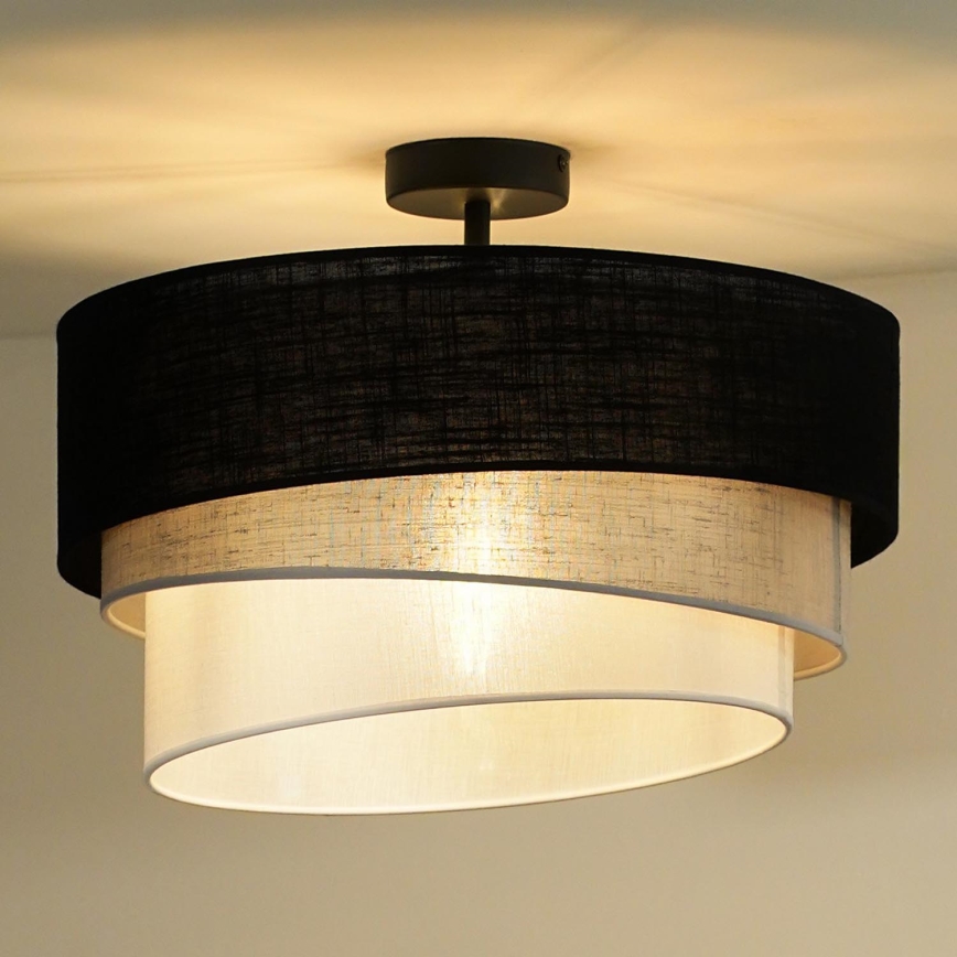 Duolla - Virsapmetuma lustra TRIO 1xE27/15W/230V d. 45 cm melna/pelēka/balta