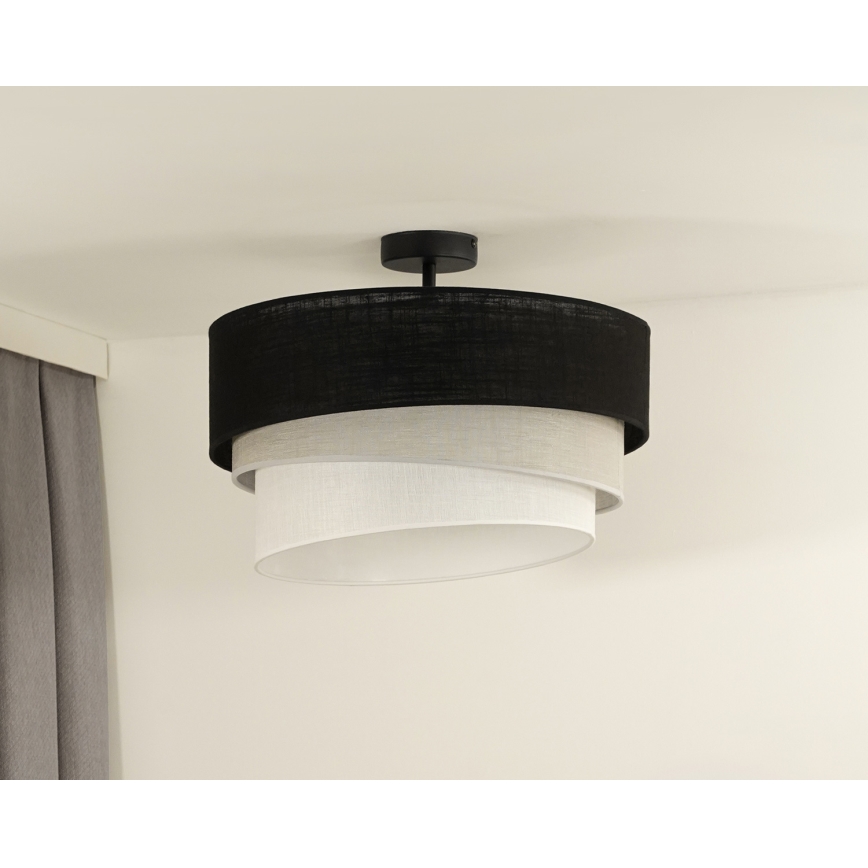 Duolla - Virsapmetuma lustra TRIO 1xE27/15W/230V d. 45 cm melna/pelēka/balta