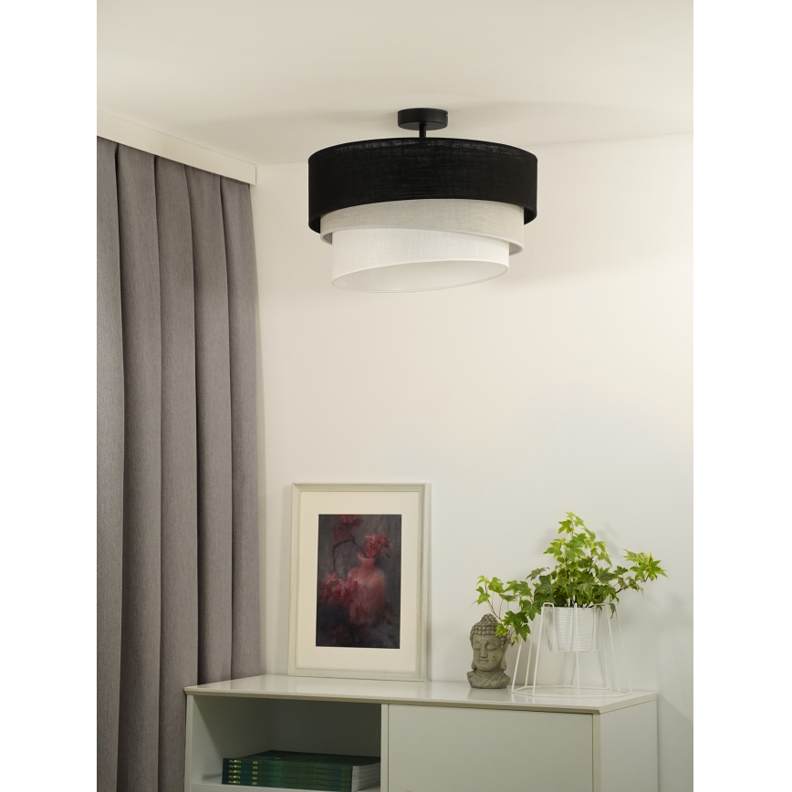 Duolla - Virsapmetuma lustra TRIO 1xE27/15W/230V d. 45 cm melna/pelēka/balta