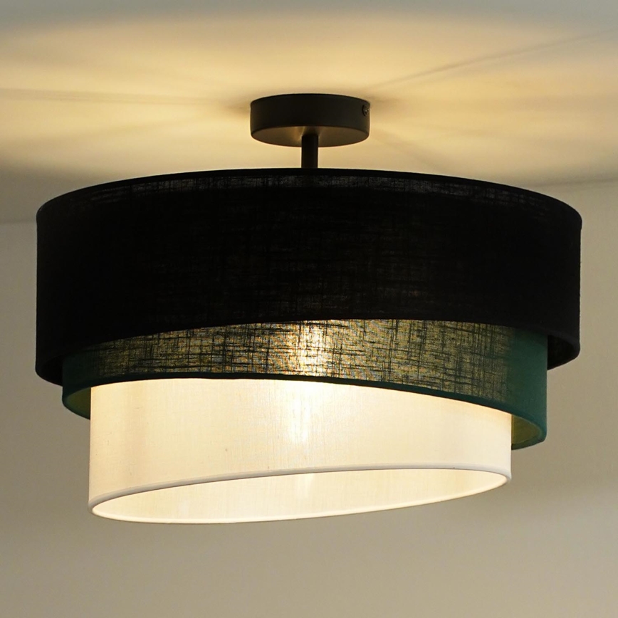 Duolla - Virsapmetuma lustra TRIO 1xE27/15W/230V d. 45 cm melna/zaļa/balta