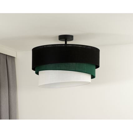 Duolla - Virsapmetuma lustra TRIO 1xE27/15W/230V d. 45 cm melna/zaļa/balta