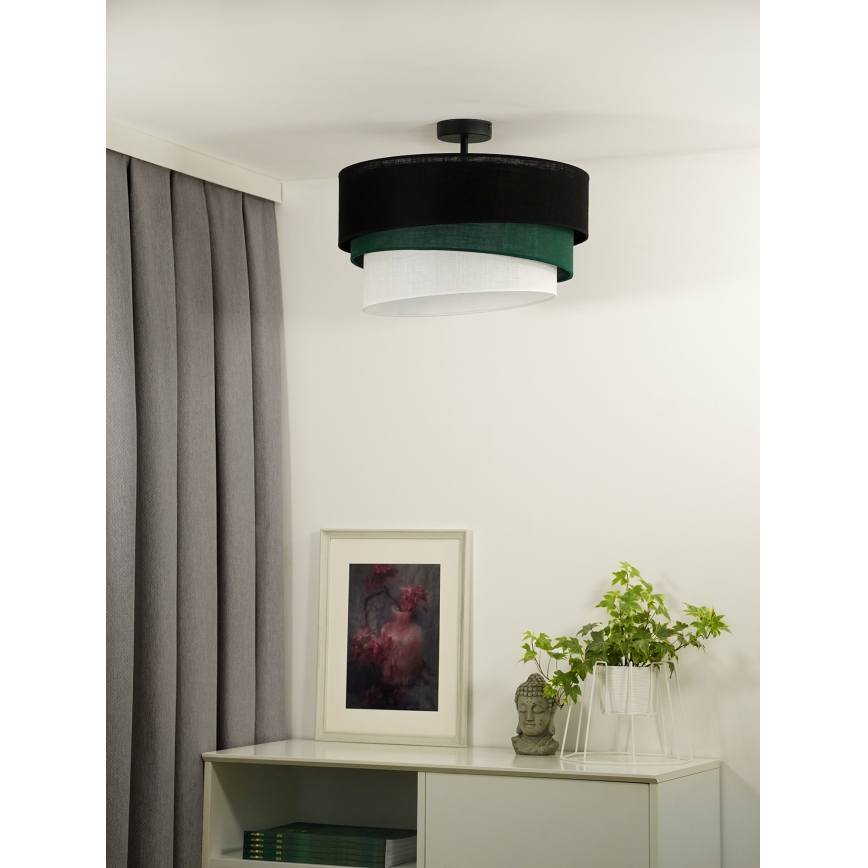Duolla - Virsapmetuma lustra TRIO 1xE27/15W/230V d. 45 cm melna/zaļa/balta