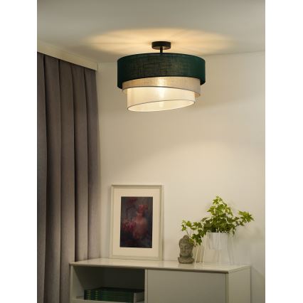 Duolla - Virsapmetuma lustra TRIO 1xE27/15W/230V d. 45 cm zaļa/pelēka/balta