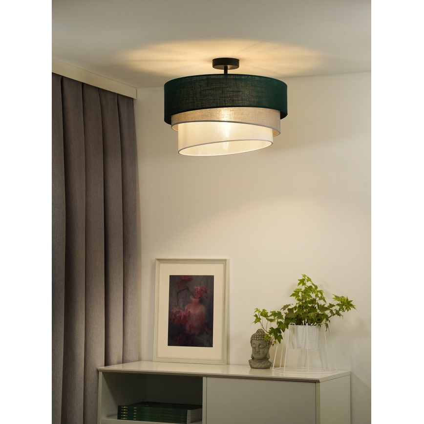 Duolla - Virsapmetuma lustra TRIO 1xE27/15W/230V d. 45 cm zaļa/pelēka/balta