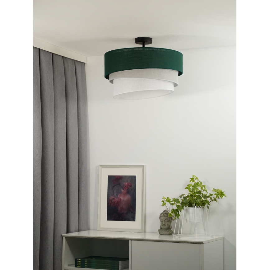 Duolla - Virsapmetuma lustra TRIO 1xE27/15W/230V d. 45 cm zaļa/pelēka/balta