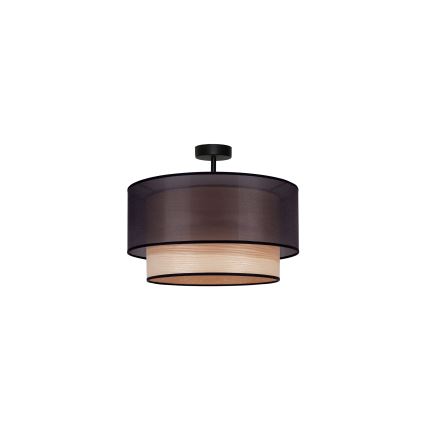 Duolla - Virsapmetuma lustra WOOD BOHO 1xE27/15W/230V d. 45 cm melna/bēša