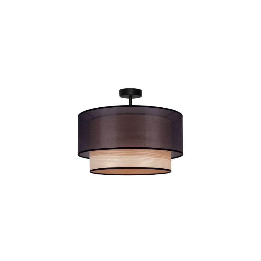 Duolla - Virsapmetuma lustra WOOD BOHO 1xE27/15W/230V d. 45 cm melna/bēša
