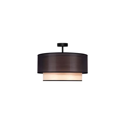 Duolla - Virsapmetuma lustra WOOD BOHO 1xE27/15W/230V d. 45 cm melna/bēša