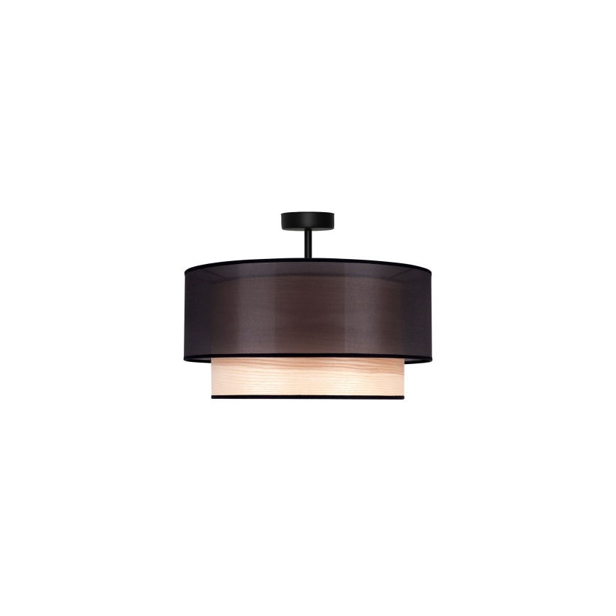 Duolla - Virsapmetuma lustra WOOD BOHO 1xE27/15W/230V d. 45 cm melna/bēša