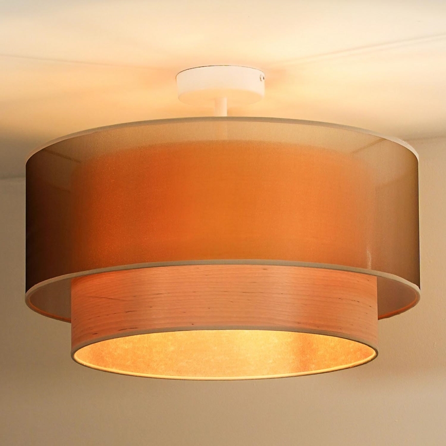 Duolla - Virsapmetuma lustra WOOD BOHO 1xE27/15W/230V d. 45 cm varš/bēša