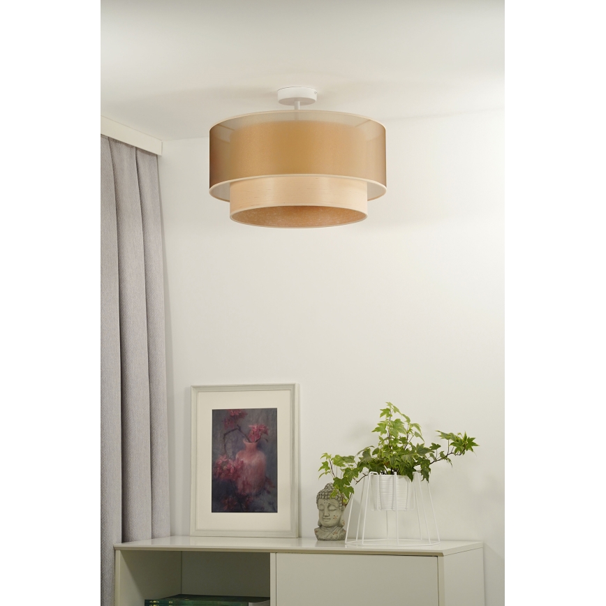Duolla - Virsapmetuma lustra WOOD BOHO 1xE27/15W/230V d. 45 cm varš/bēša