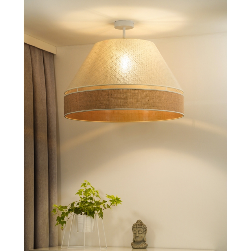 Duolla - Virsapmetuma lustra YUTE AVIGNON 1xE27/15W/230V d. 60 cm krēmkrāsa/bēša