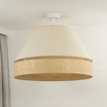 Duolla - Virsapmetuma lustra YUTE AVIGNON 1xE27/15W/230V d. 60 cm krēmkrāsa/bēša