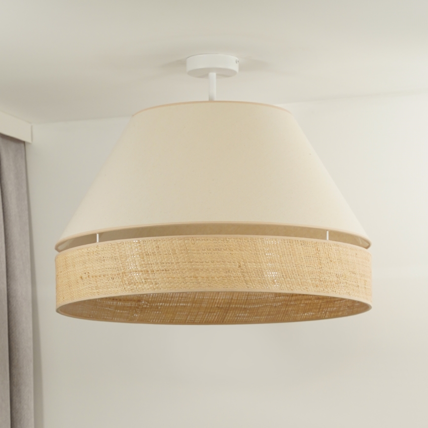 Duolla - Virsapmetuma lustra YUTE AVIGNON 1xE27/15W/230V d. 60 cm krēmkrāsa/bēša