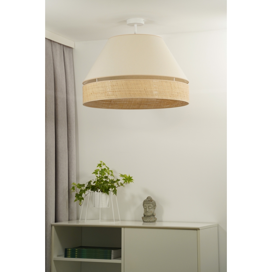 Duolla - Virsapmetuma lustra YUTE AVIGNON 1xE27/15W/230V d. 60 cm krēmkrāsa/bēša