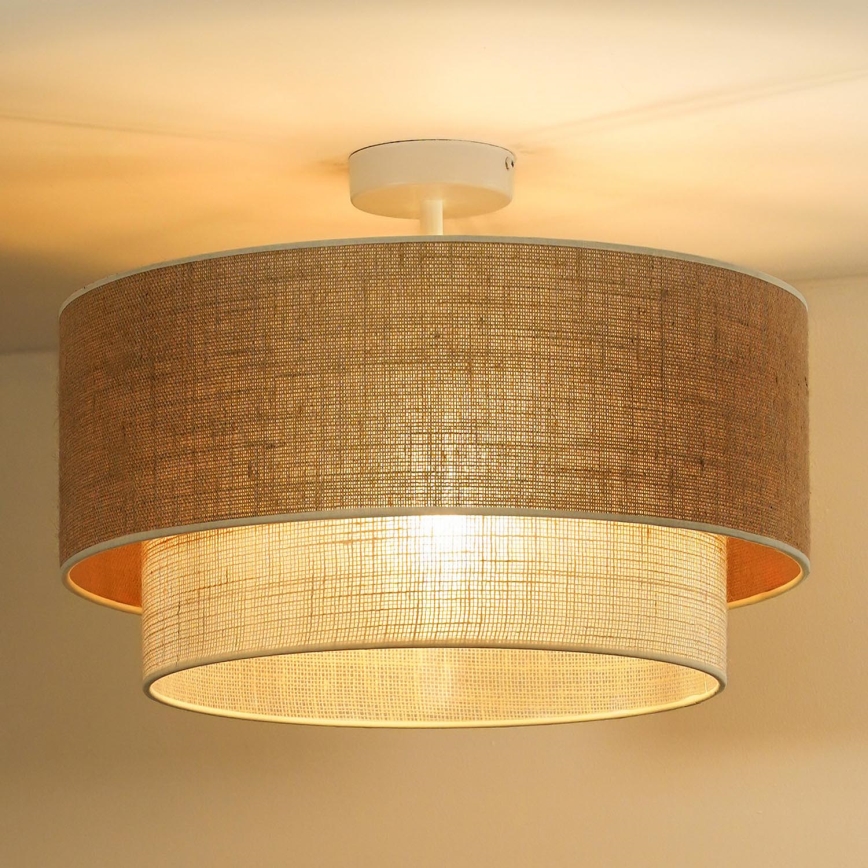 Duolla - Virsapmetuma lustra YUTE BOHO 3xE27/15W/230V d. 60 cm brūna/krēmkrāsa
