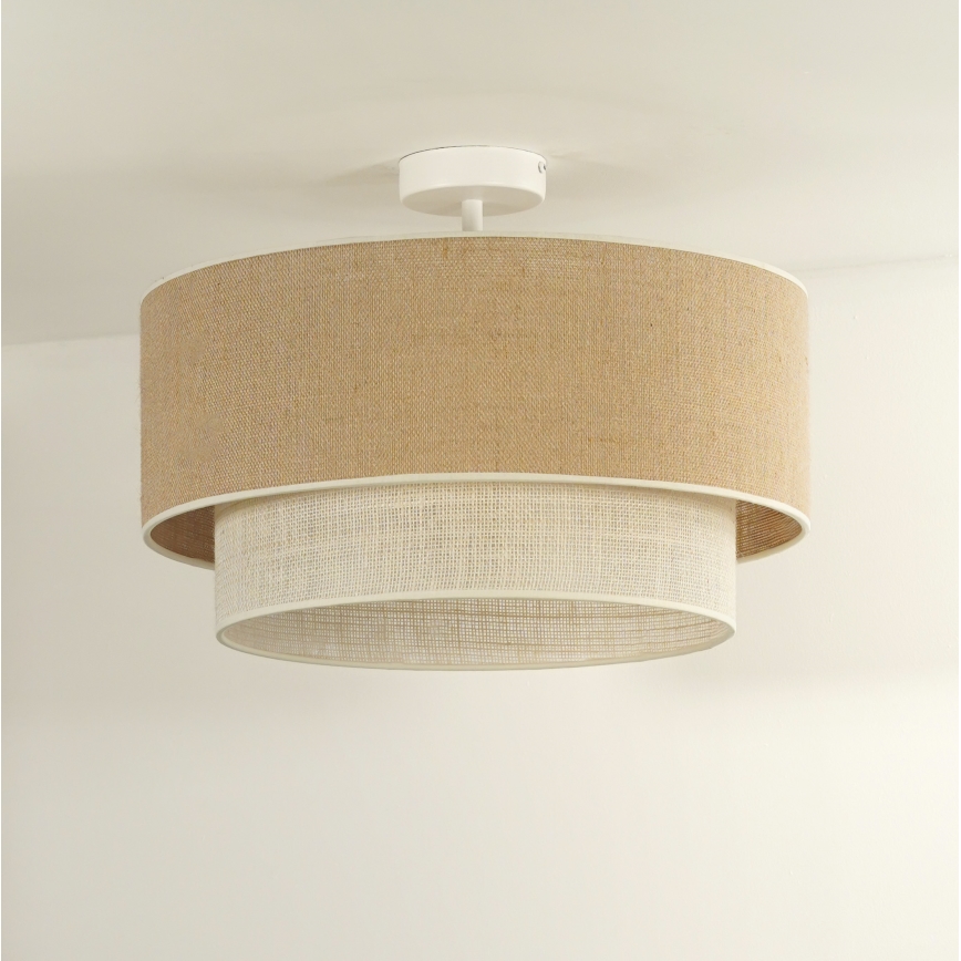 Duolla - Virsapmetuma lustra YUTE BOHO 3xE27/15W/230V d. 60 cm brūna/krēmkrāsa