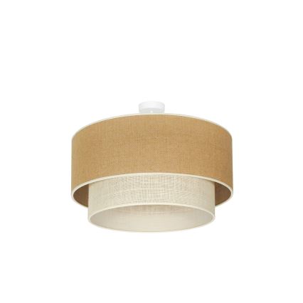 Duolla - Virsapmetuma lustra YUTE BOHO 3xE27/15W/230V d. 60 cm brūna/krēmkrāsa