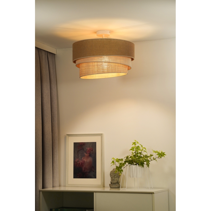 Duolla - Virsapmetuma lustra YUTE TRIO 1xE27/15W/230V d. 45 cm brūna/pelēka/bēša