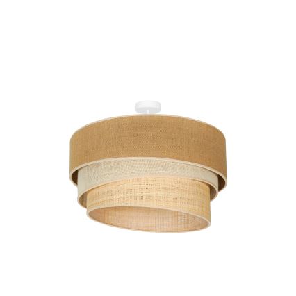 Duolla - Virsapmetuma lustra YUTE TRIO 3xE27/15W/230V d. 60 cm brūna/pelēka/bēša