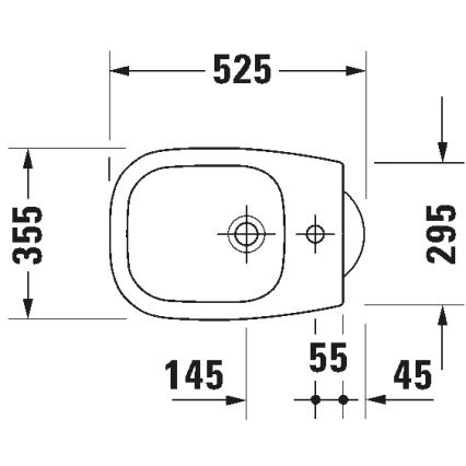 Duravit 22371000002 - Brīvstāvošs bidē D-CODE 35,5x52,5 cm keramika/spīdīgi balts