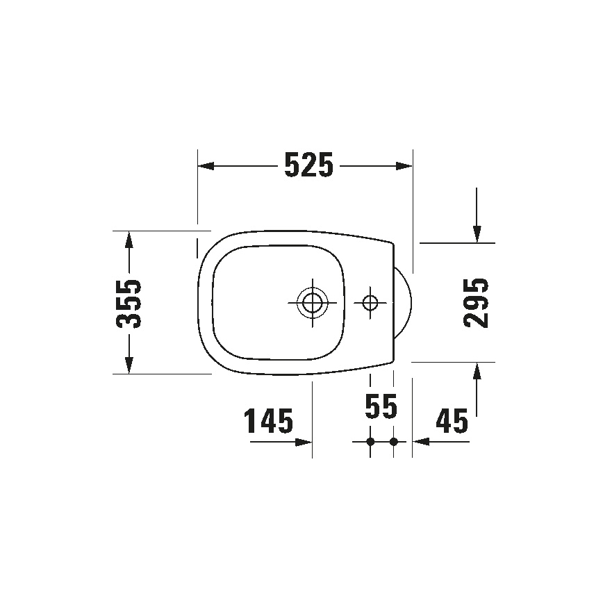 Duravit 22371000002 - Brīvstāvošs bidē D-CODE 35,5x52,5 cm keramika/spīdīgi balts
