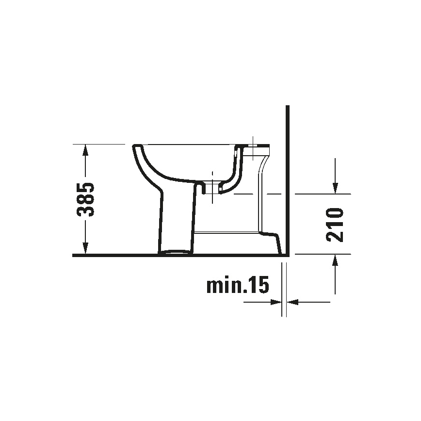 Duravit 22371000002 - Brīvstāvošs bidē D-CODE 35,5x52,5 cm keramika/spīdīgi balts