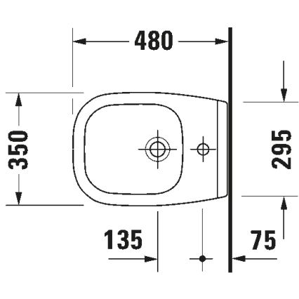 Duravit 22371500002 - sienas piestiprināmais bide D-CODE, keramika, glancēta balta