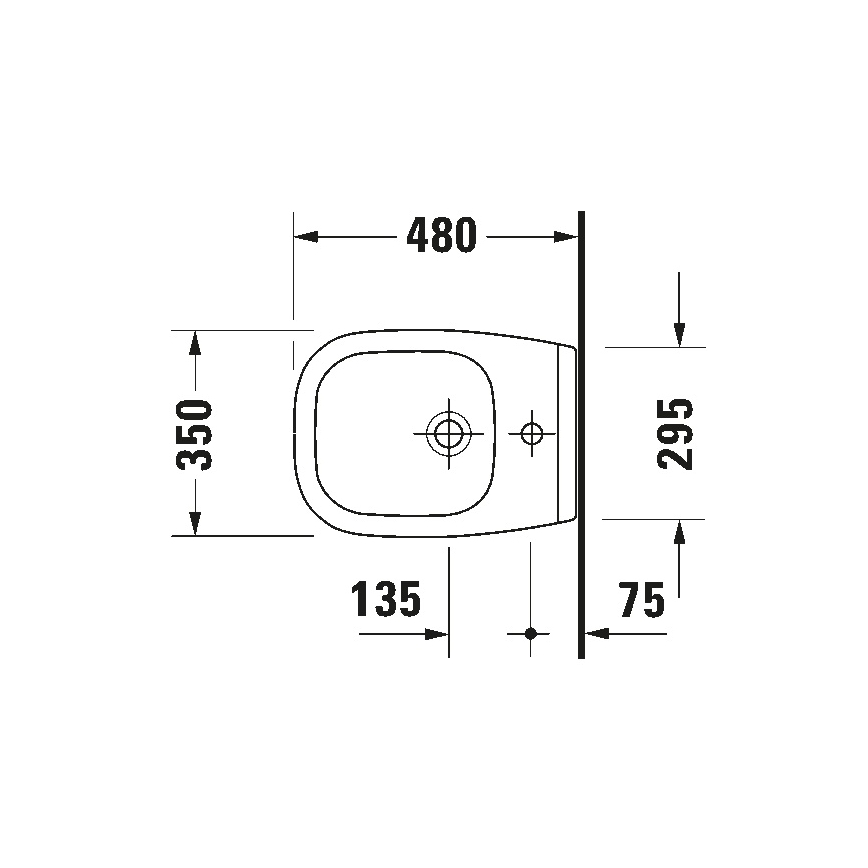 Duravit 22371500002 - sienas piestiprināmais bide D-CODE, keramika, glancēta balta