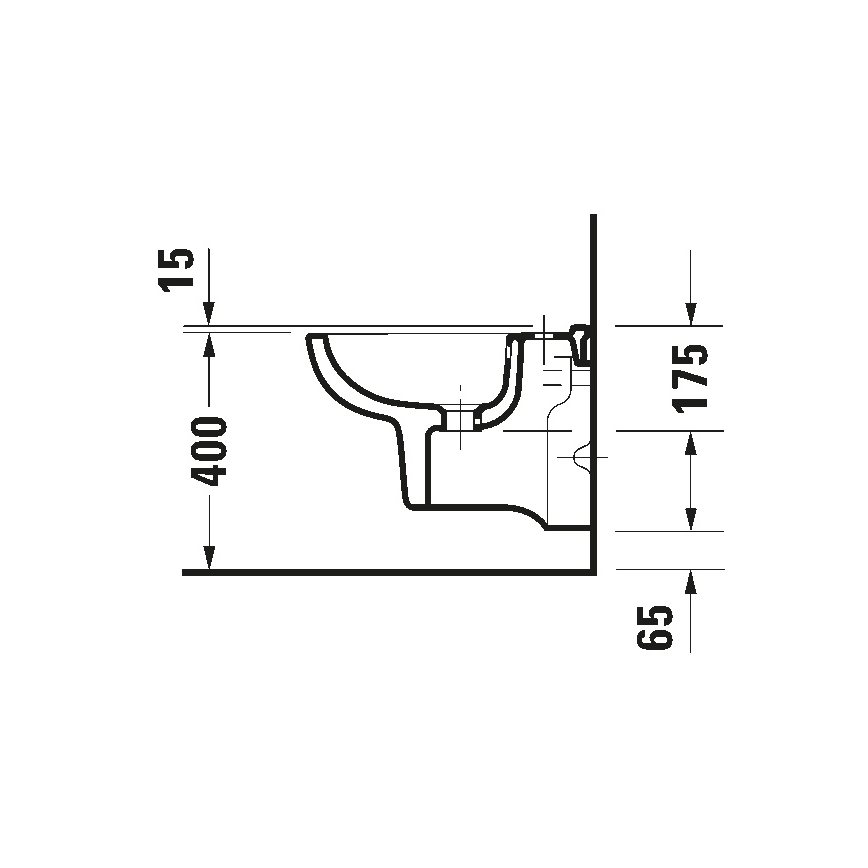 Duravit 22371500002 - sienas piestiprināmais bide D-CODE, keramika, glancēta balta