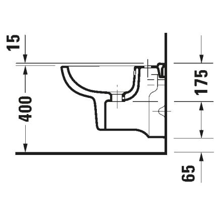 Duravit 22371500002 - sienas piestiprināmais bide D-CODE, keramika, glancēta balta