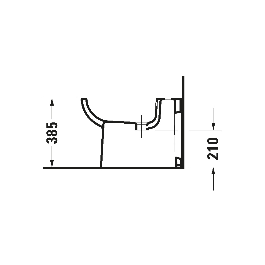 Duravit 22411000002 - Grīdas bide D-CODE 35,5x52,5 cm keramika/spīdīgi balta