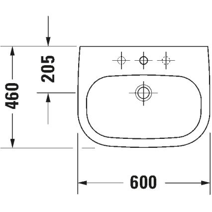 Duravit 23106000002 - Sienas uzstādāma izlietne D-CODE 60x46 cm keramika/spīdīgi balta