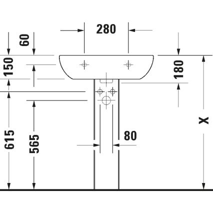 Duravit 23106000002 - Sienas uzstādāma izlietne D-CODE 60x46 cm keramika/spīdīgi balta