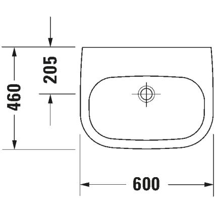 Duravit 23116000702 - Piekaramā izlietne D-CODE 60x46 cm keramika/spīdīga balta