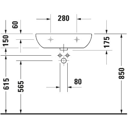Duravit 23116000702 - Piekaramā izlietne D-CODE 60x46 cm keramika/spīdīga balta