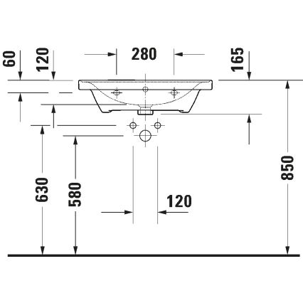 Duravit 2367650060 - Sienai stiprināma izlietne D-NEO 65x48 cm keramika/glancēta balta
