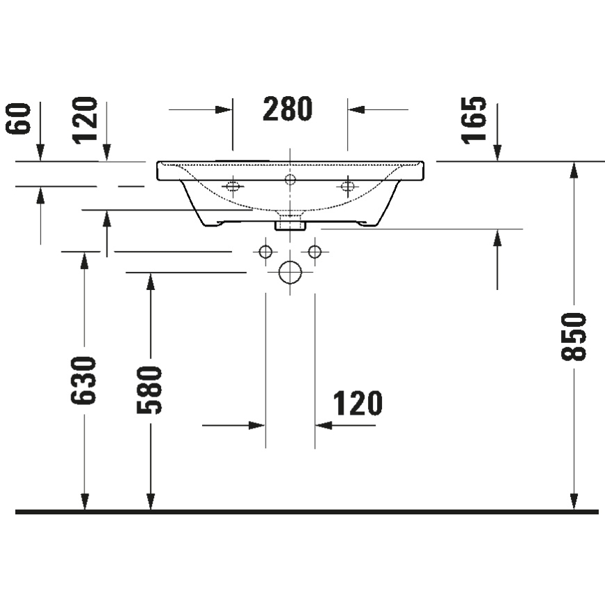 Duravit 2367650060 - Sienai stiprināma izlietne D-NEO 65x48 cm keramika/glancēta balta