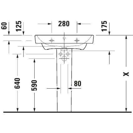 Duravit 23756500002 - Sienas piestiprināma izlietne D-NEO 65x46 cm keramiska/spīdīgi balta