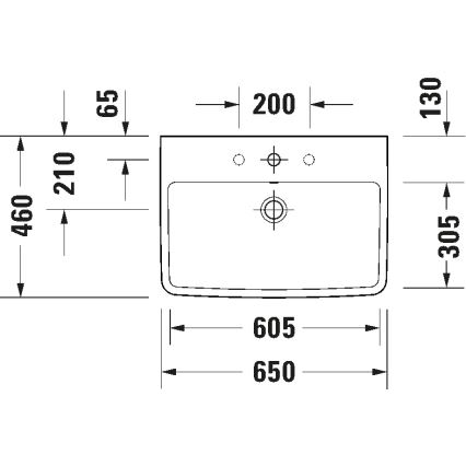 Duravit 23756500002 - Sienas piestiprināma izlietne D-NEO 65x46 cm keramiska/spīdīgi balta