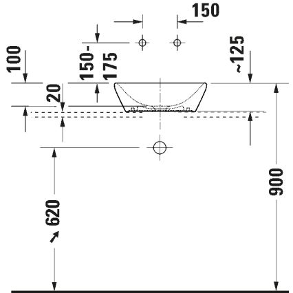 Duravit 2397400070 - Virsmas uzstādāma izlietne D-NEO 40x40 cm keramika/spīdīgi balta