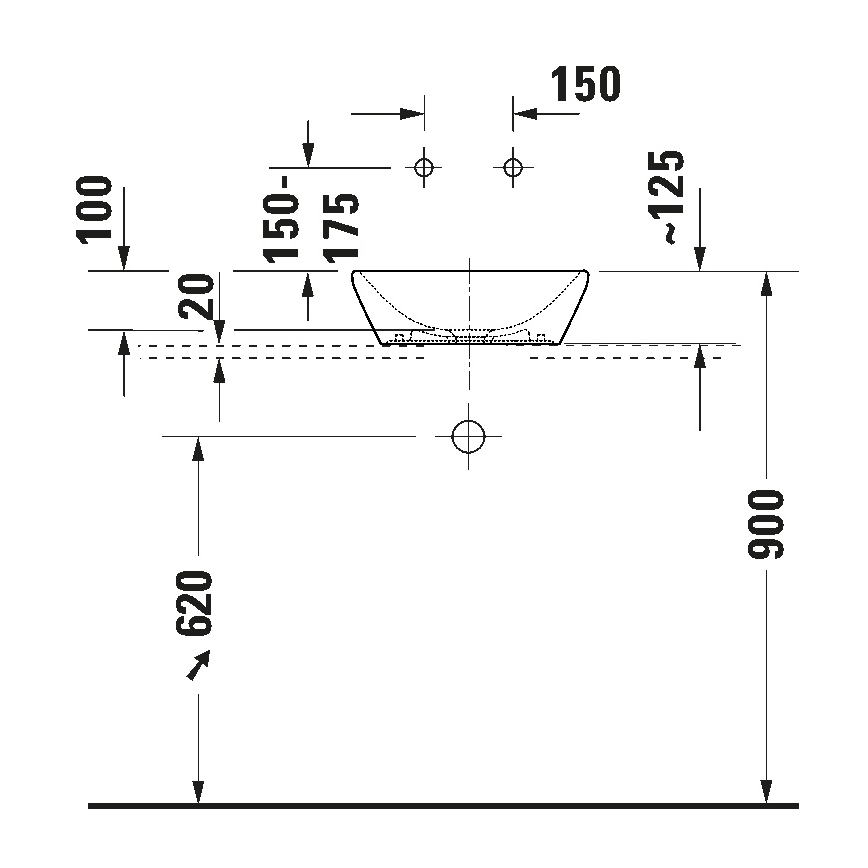 Duravit 2397400070 - Virsmas uzstādāma izlietne D-NEO 40x40 cm keramika/spīdīgi balta